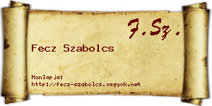 Fecz Szabolcs névjegykártya