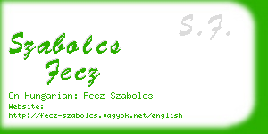 szabolcs fecz business card